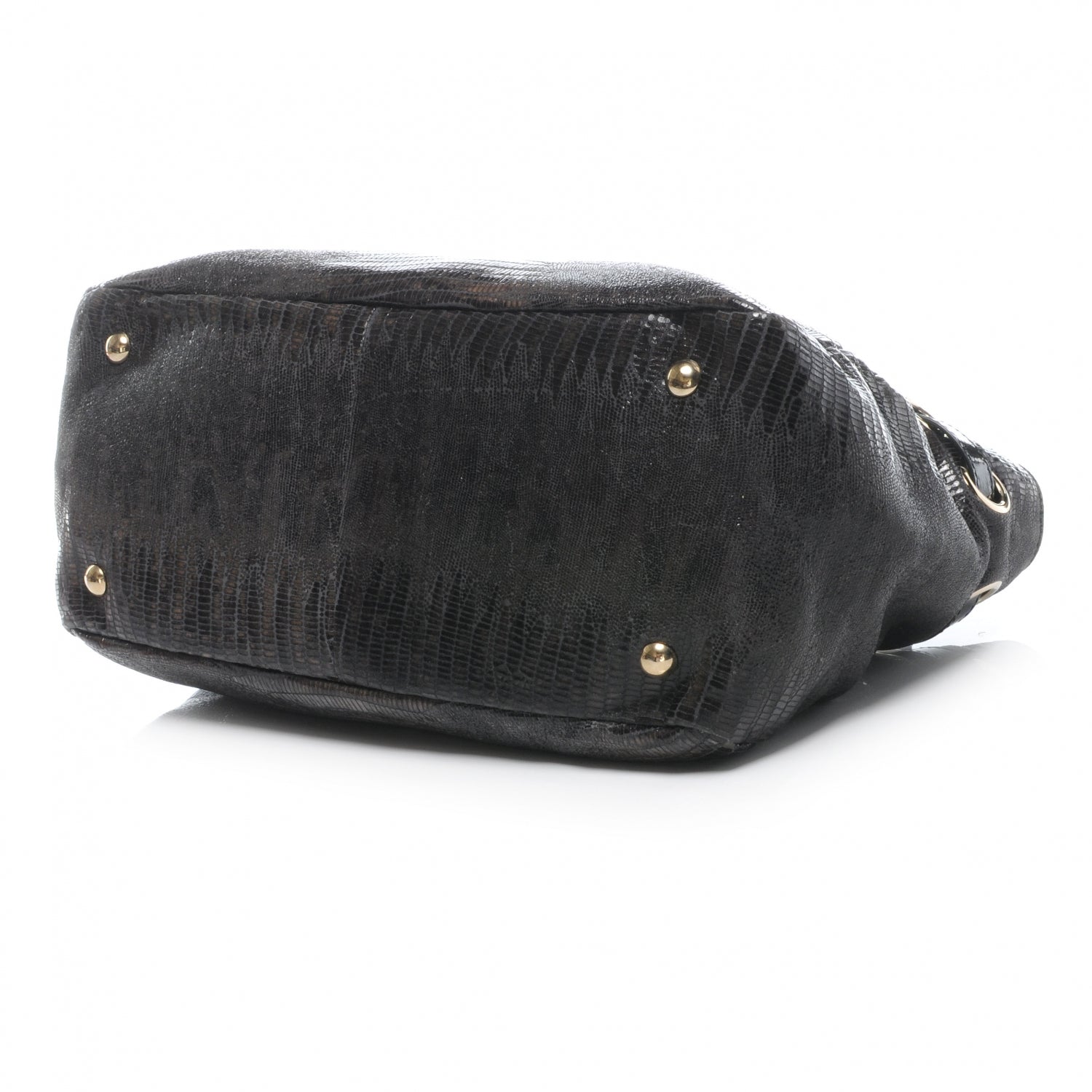 Jimmy Choo Lizard Embossed Patent Radiant Hobo Anthracite 4 of 7
