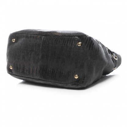 Jimmy Choo Lizard Embossed Patent Radiant Hobo Anthracite 4 of 7