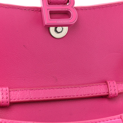 Balenciaga Grained Calfskin Tonal B Hourglass Top Handle Bag Mini Fuchsia 9 of 15