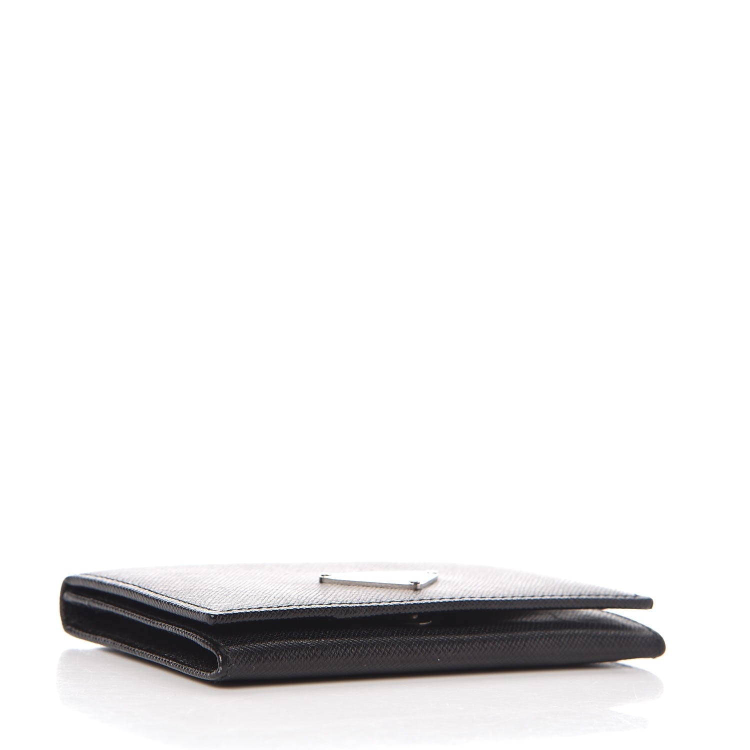 Prada Saffiano Bi-Fold Card Holder Wallet Black 4 of 8
