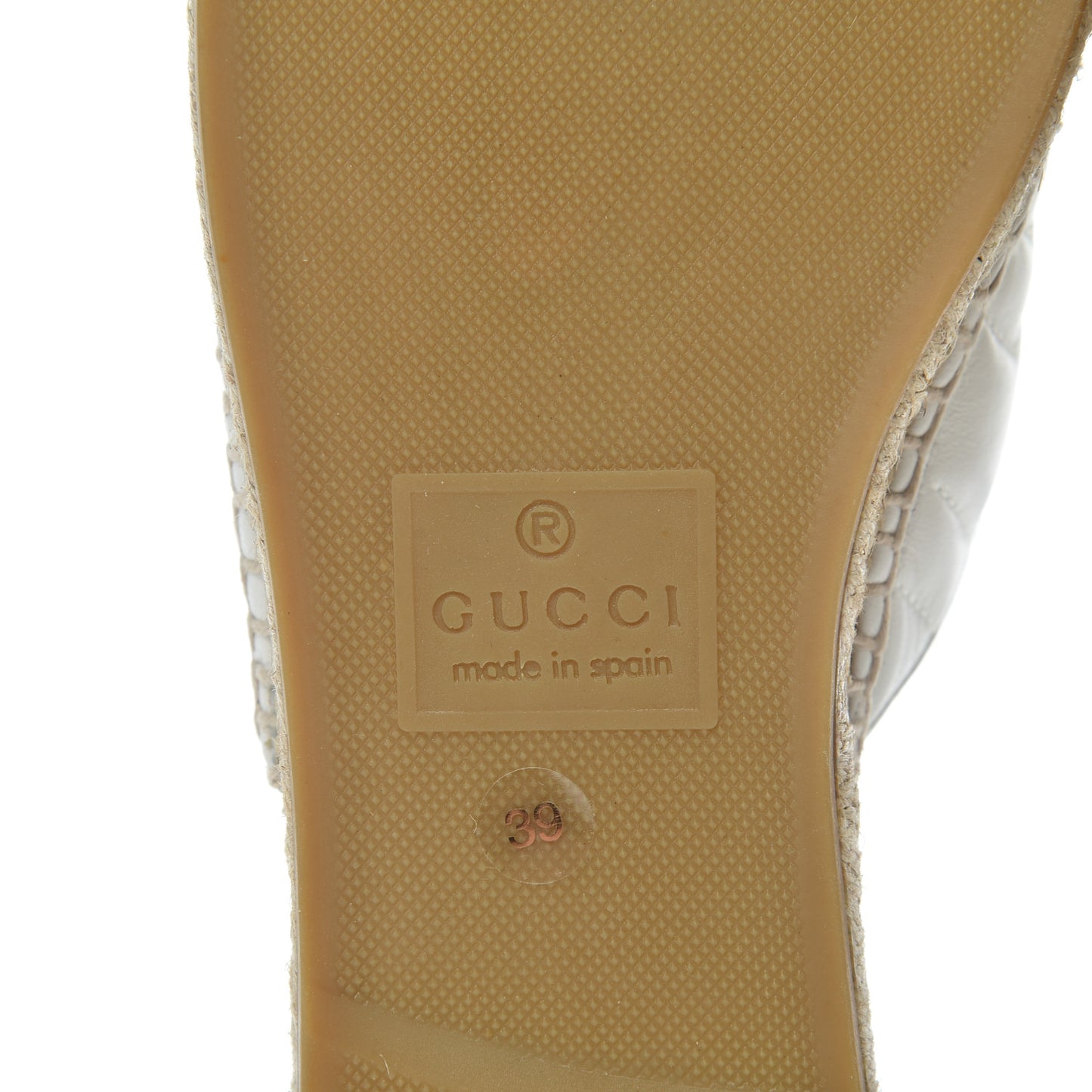 Nappa Matelasse GG Marmont Espadrille Slippers 39 Great White