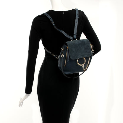 Chloe Suede Calfskin Small Faye Backpack Silver Blue 2 of 8