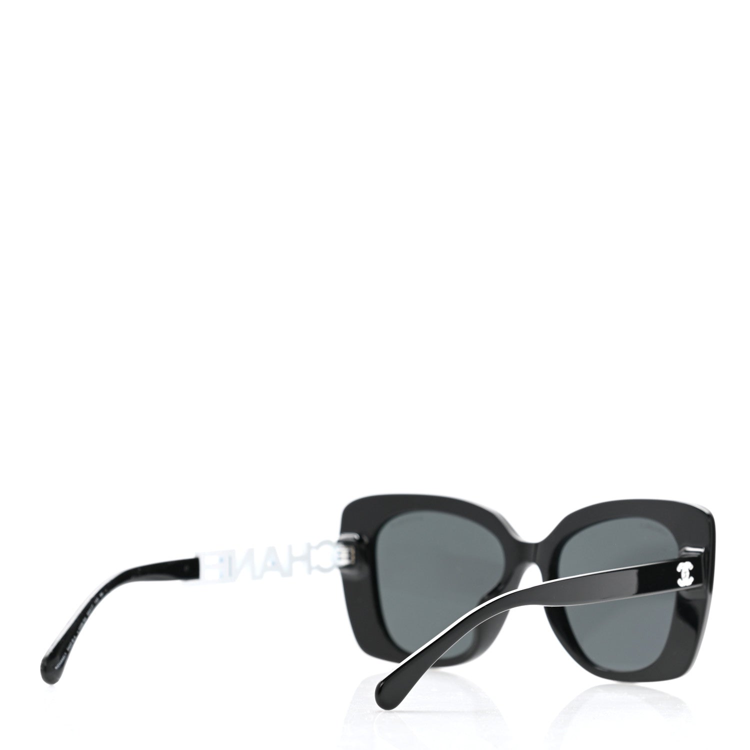 Chanel Acetate Strass Square Sunglasses 5422-B-A Black White 4 of 8
