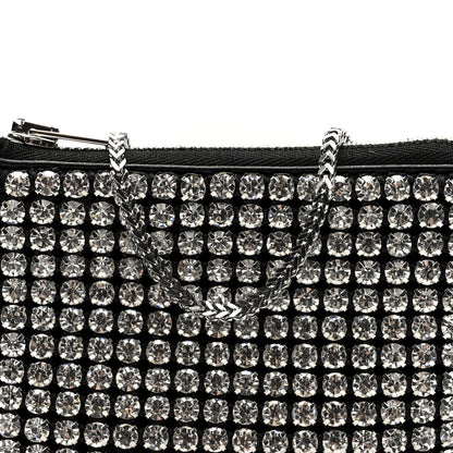 Alexander Wang Mesh Crystal Rhinestone Nano Heiress Shoulder Bag Black Silver 7 of 9