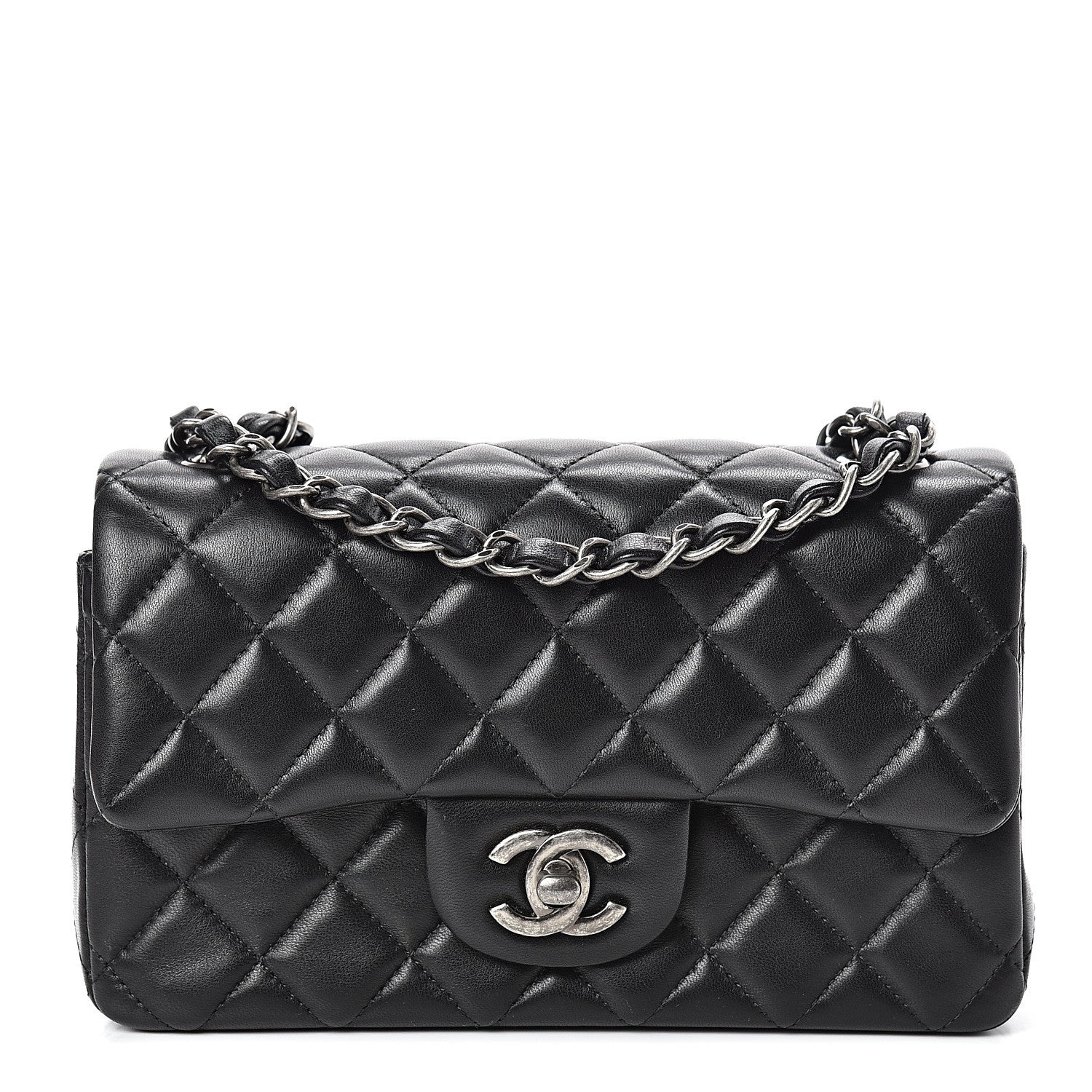 Chanel Lambskin Quilted Mini Rectangular Flap Black 1 of 11