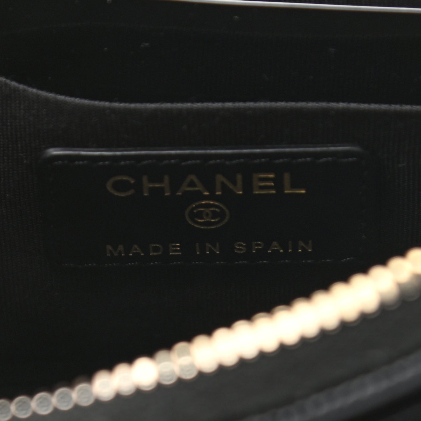 Caviar Quilted Filigree Zip Pouch Black