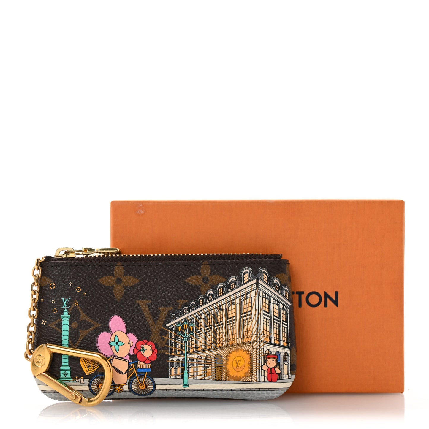 Monogram 2022 Christmas Animation Paris Key Pouch Pink