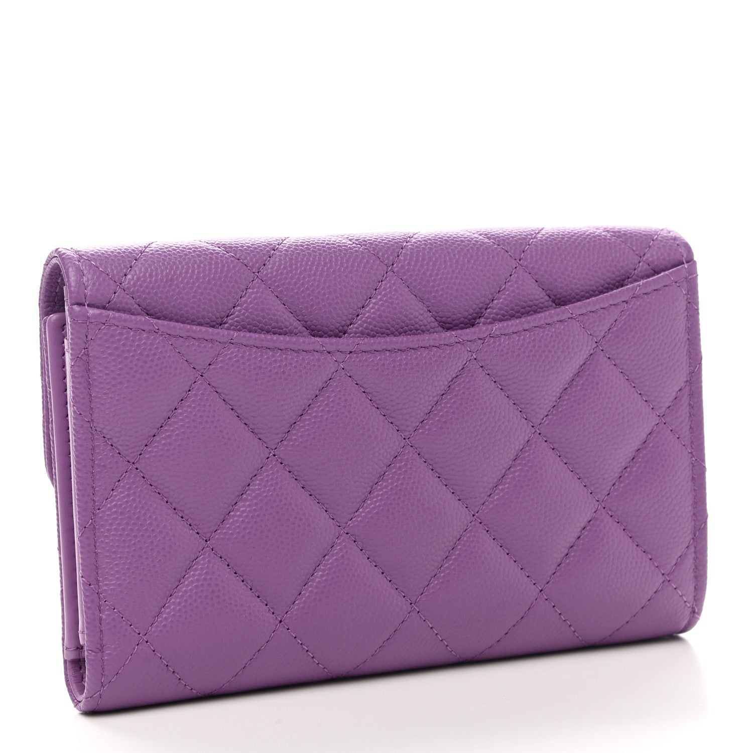 Chanel Caviar Quilted Medium Flap Wallet Purple 3 of 7