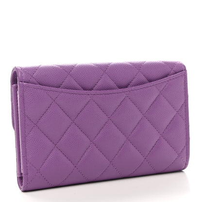 Chanel Caviar Quilted Medium Flap Wallet Purple 3 of 7