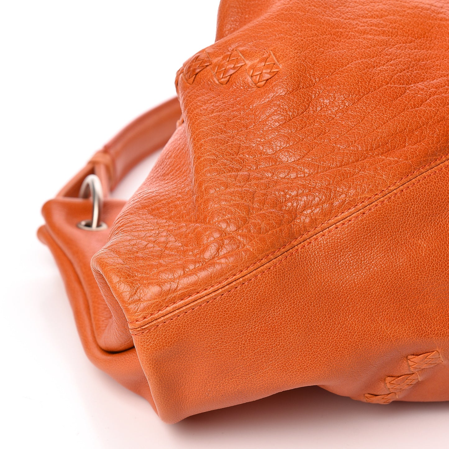 Nappa Intrecciato Aquilone Fortune Cookie Hobo Orange