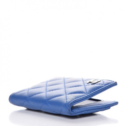 Chanel Lambskin Quilted Card Holder Wallet Blue 4 of 13