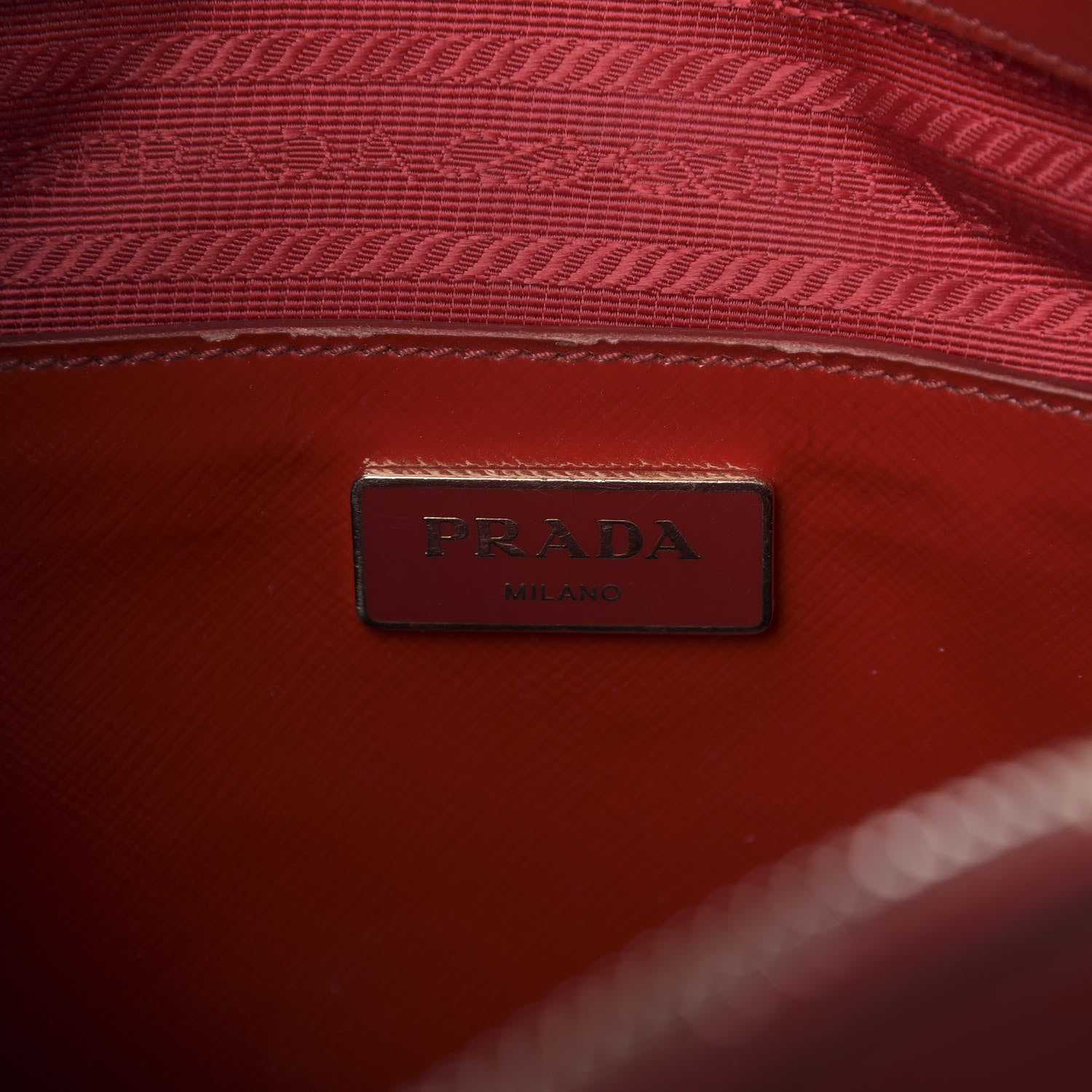Prada Saffiano Vernice Dome Tote Rosso 7 of 10