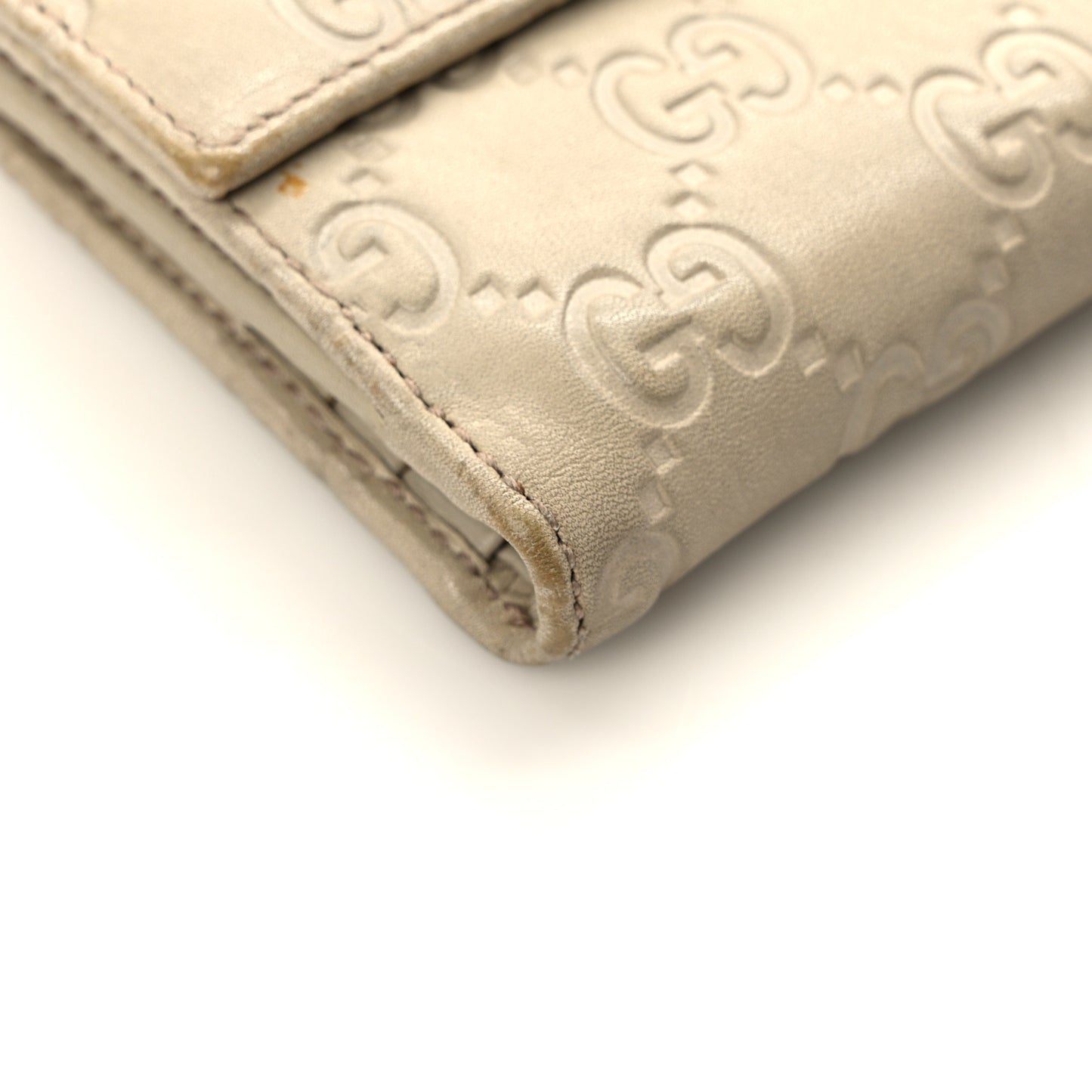 Guccissima Princy French Flap Wallet Off White