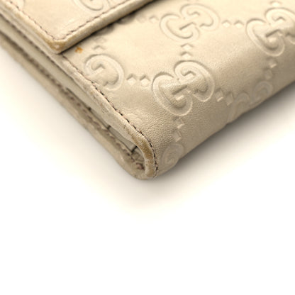 Gucci Guccissima Princy French Flap Wallet Off White 8 of 11