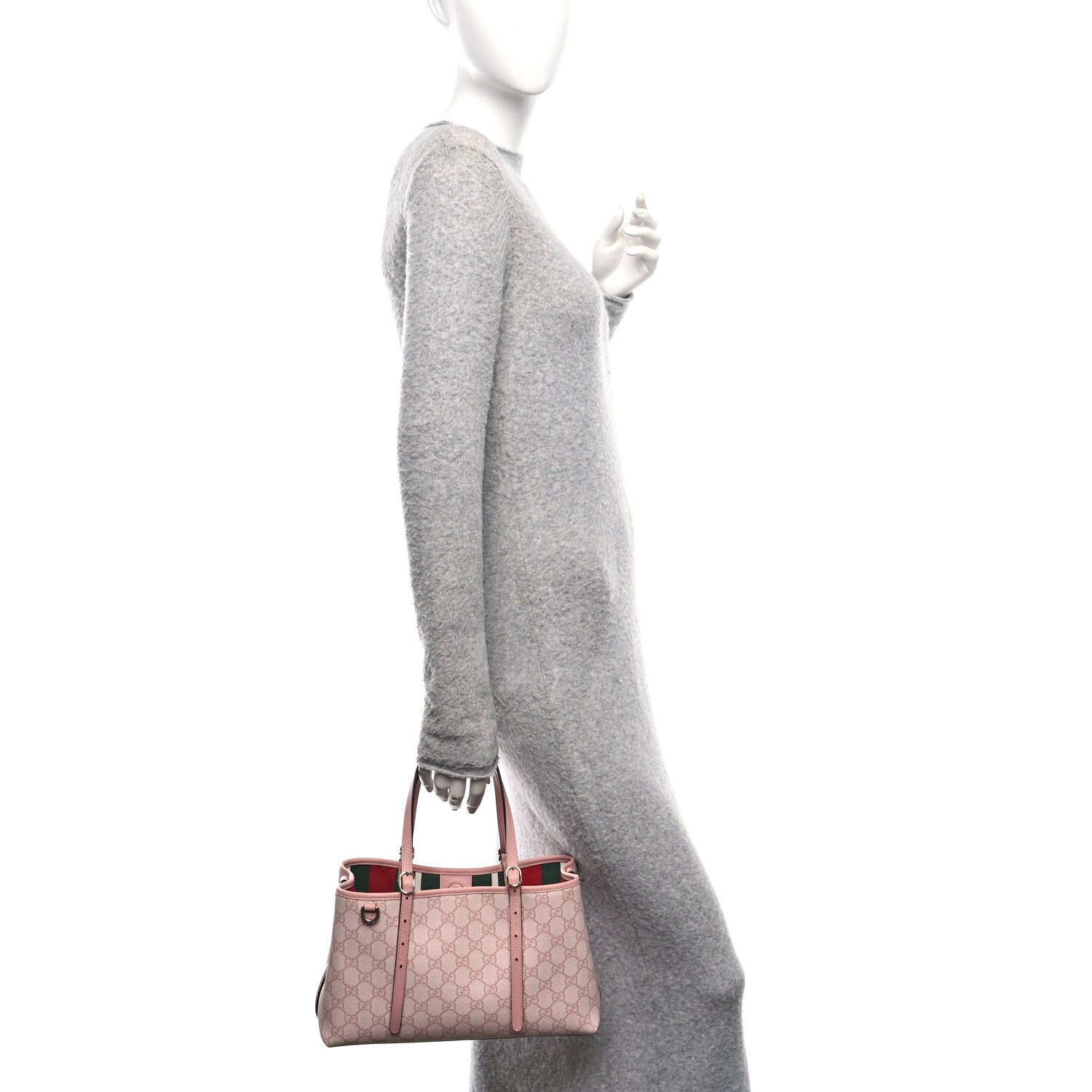 Gucci GG Supreme Monogram Emblem Medium Tote Bag Light Pink 2 of 9