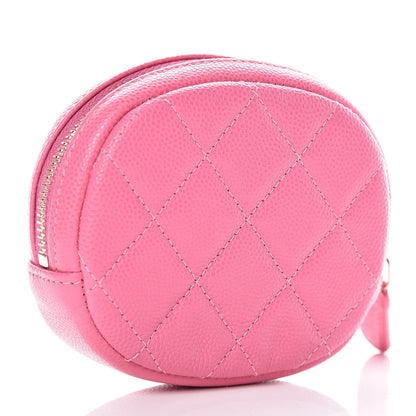 Chanel Iridescent Caviar Quilted Zip Around Classic Coin Purse Pink 3 of 8