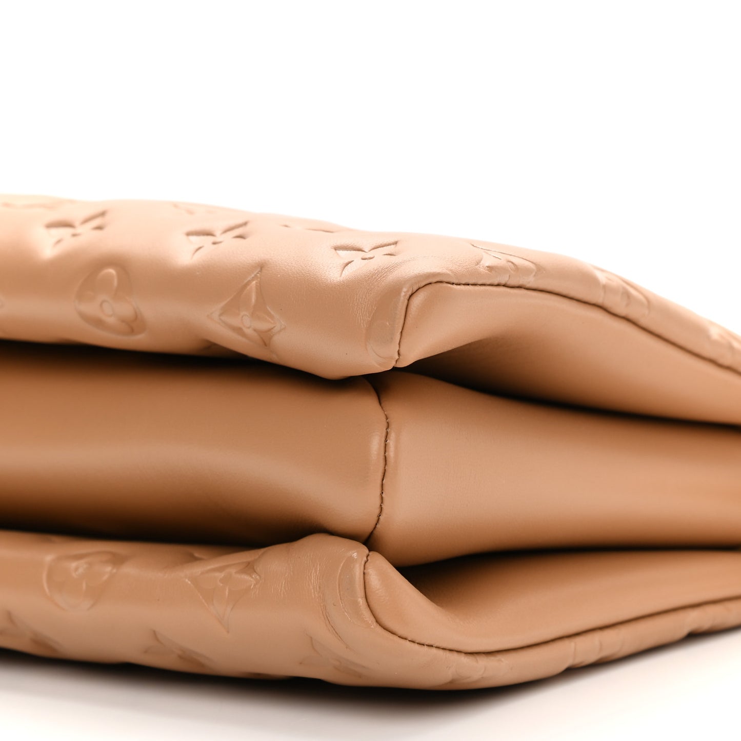 Lambskin Embossed Monogram Coussin PM Camel