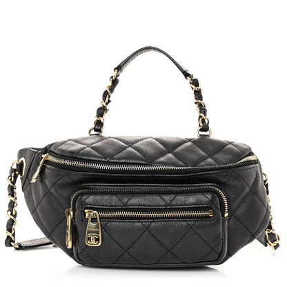 Chanel Iridescent Calfskin Quilted All About Waist Belt Bag Black 1 of 10