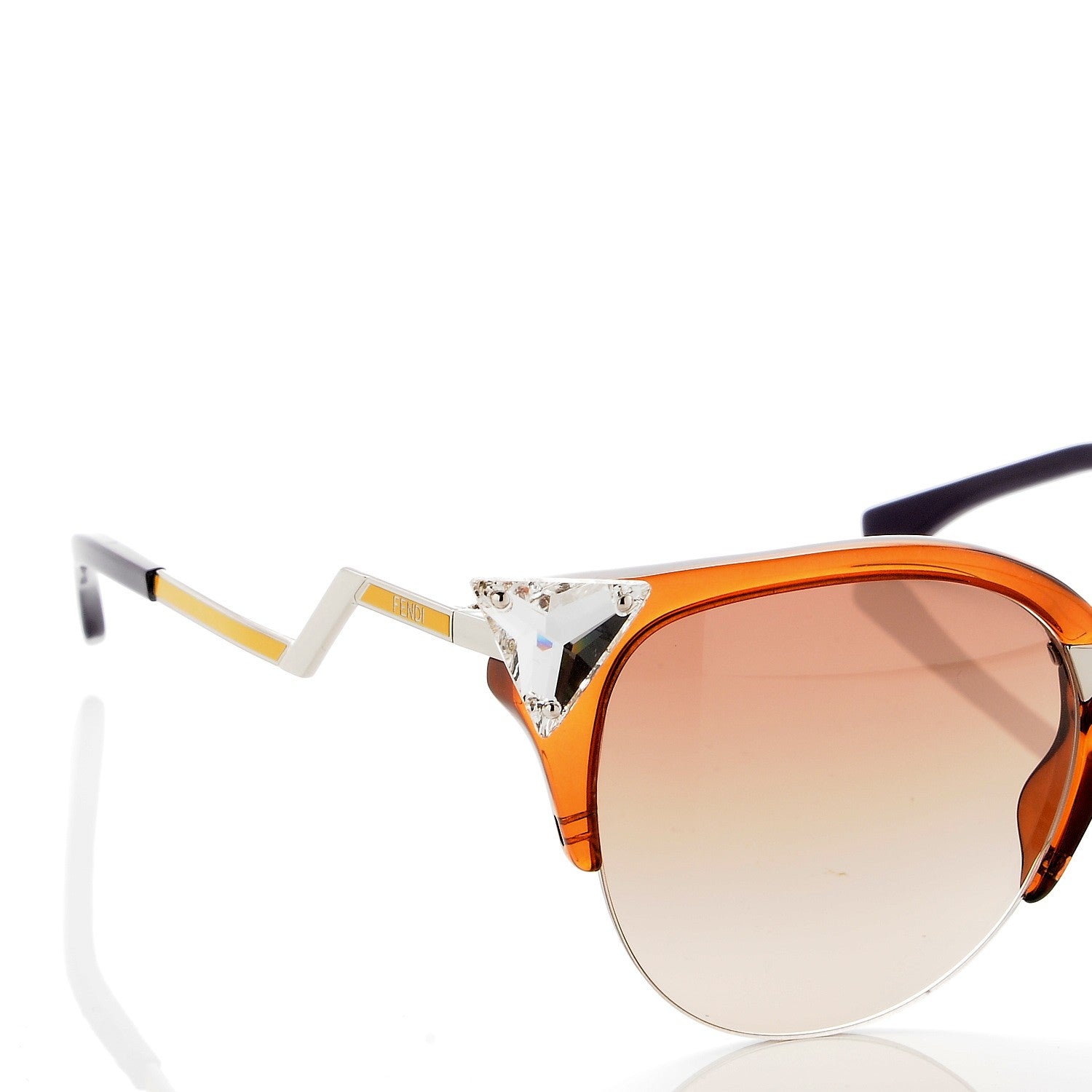 Fendi Iridia Cat Eye Sunglasses FF 0041/S Brown 8 of 9