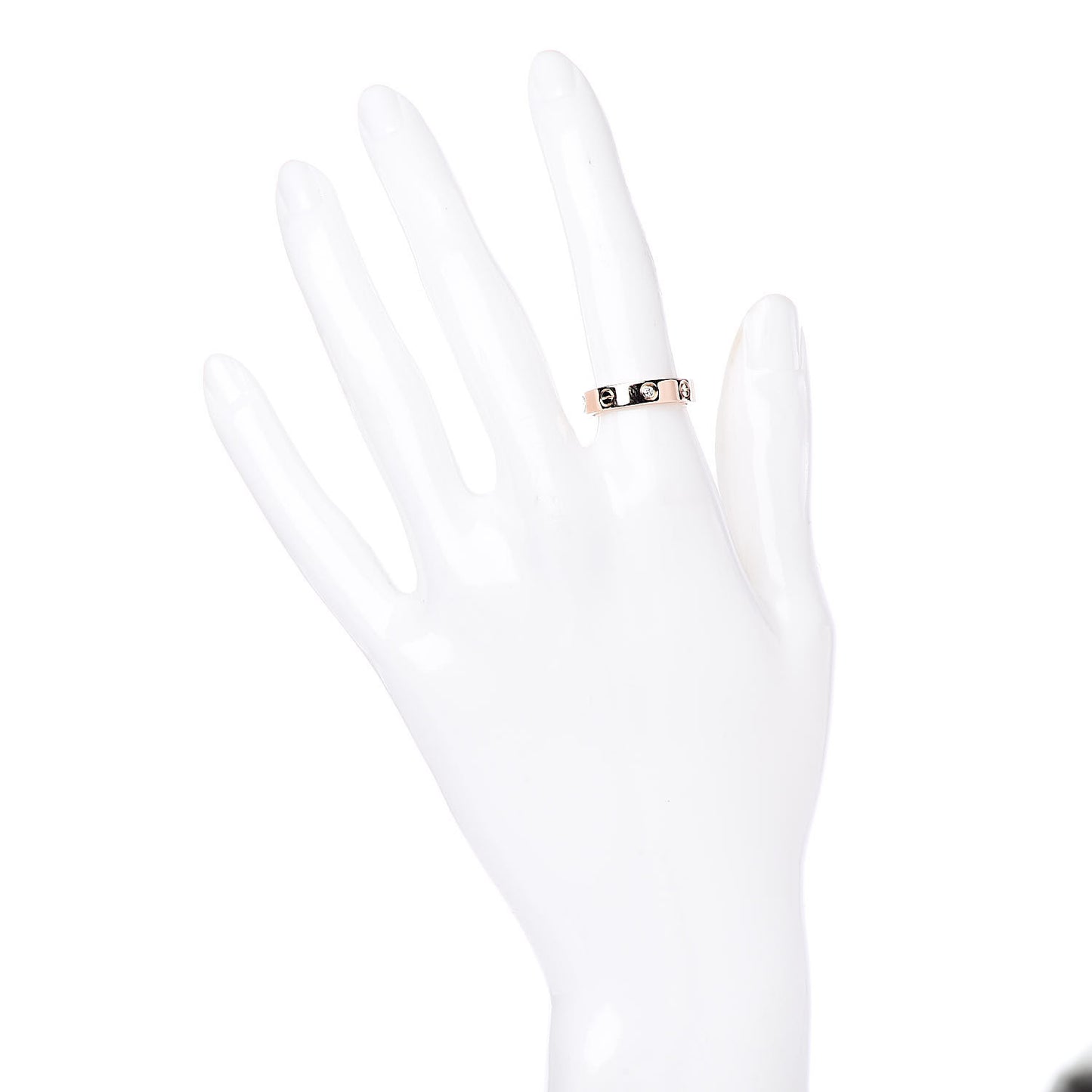 18K Pink Gold Diamond 4mm LOVE Ring 51 5.75