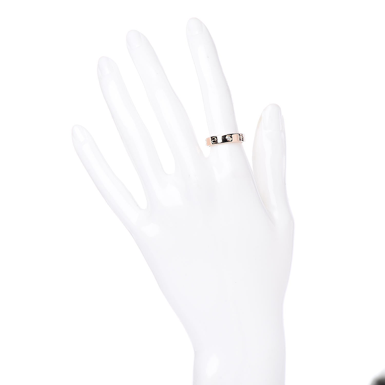Cartier 18K Pink Gold Diamond 4mm LOVE Ring 51 5.75 2 of 5