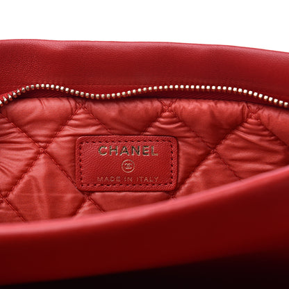 Chanel Lambskin Quilted Beauty CC Boy Clutch Red 6 of 13
