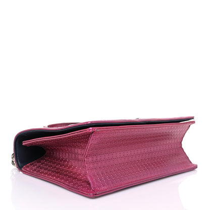 Christian Dior Metallic Patent Micro-Cannage Medium Diorama Flap Bag Pink 3 of 12