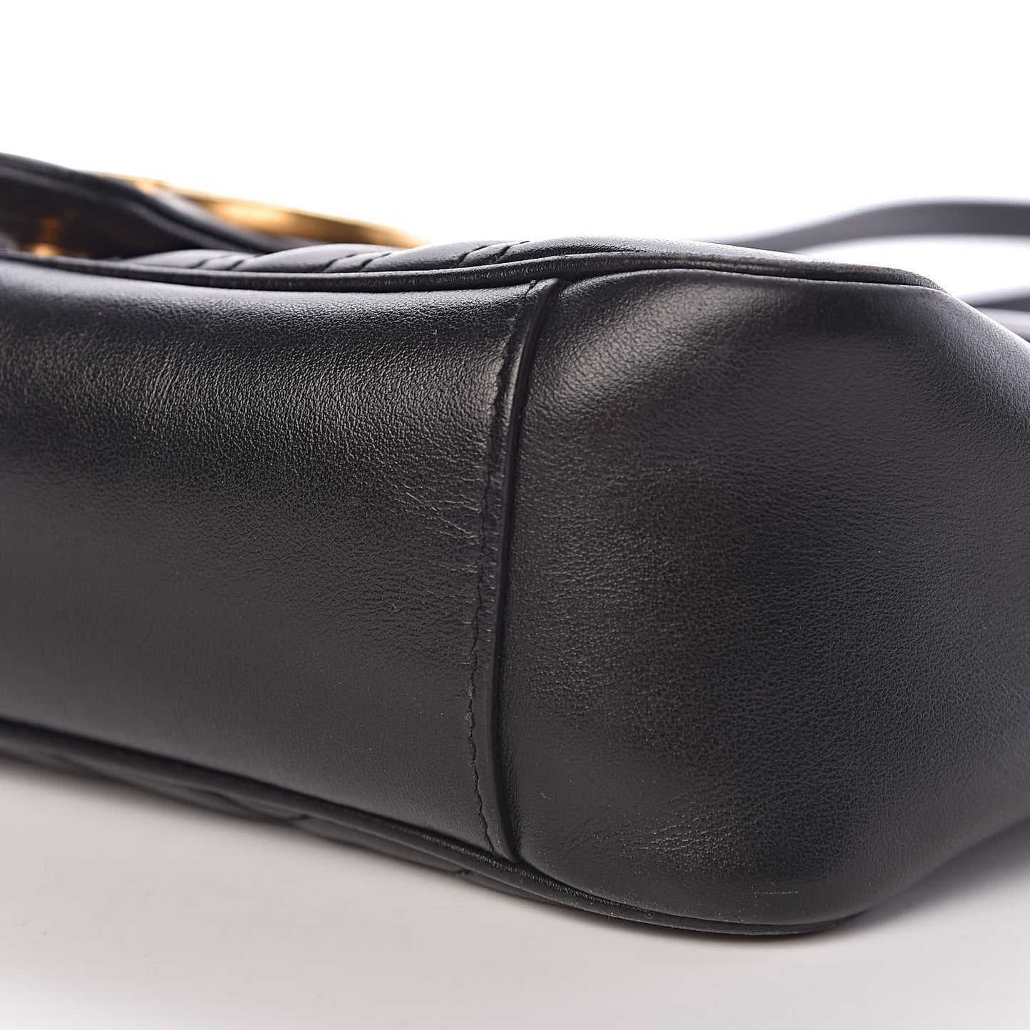 Calfskin Matelasse Small GG Marmont Shoulder Bag Black