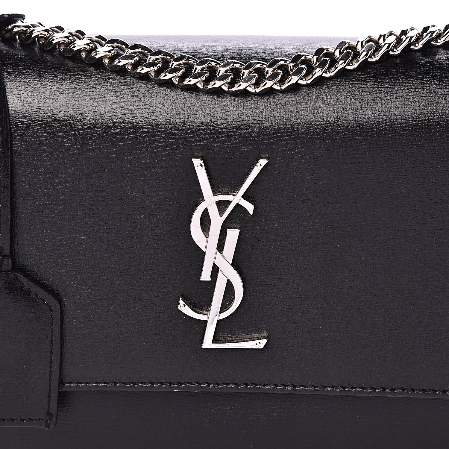 Saint Laurent Grained Calfskin Medium Monogram Sunset Black 7 of 11