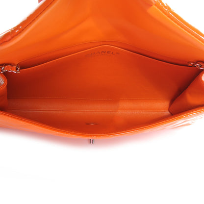 Chanel Patent Quilted Clutch Flap Orange 5 of 9