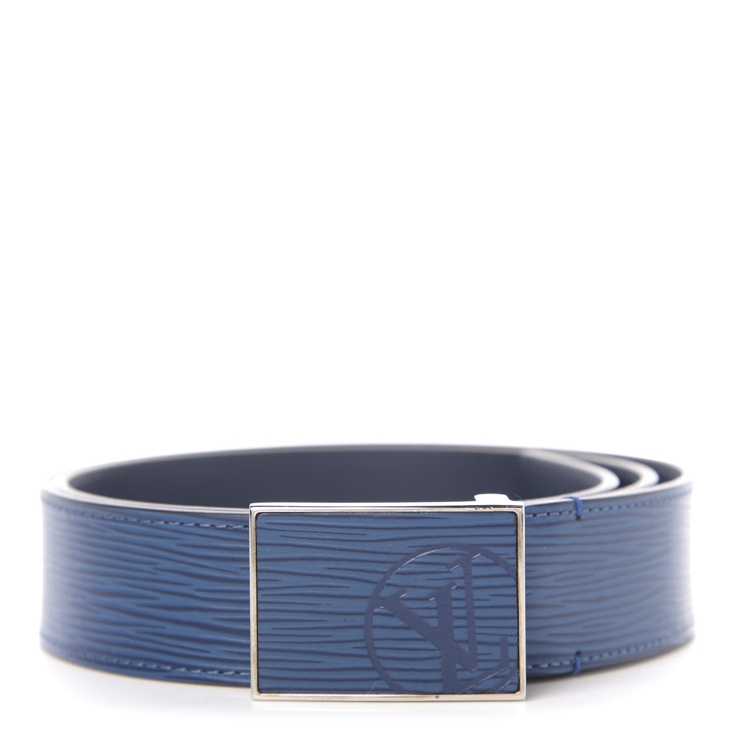 Louis Vuitton Epi Mens 35mm Metropole Belt 90 36 Blue Celeste 1 of 7