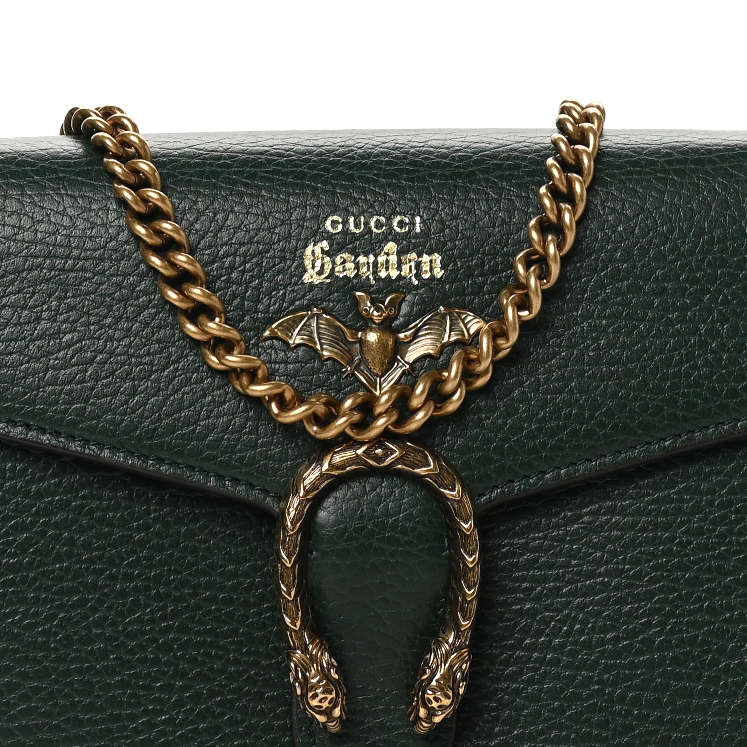 Gucci Calfskin Garden Dionysus Chain Wallet Emerald 9 of 11