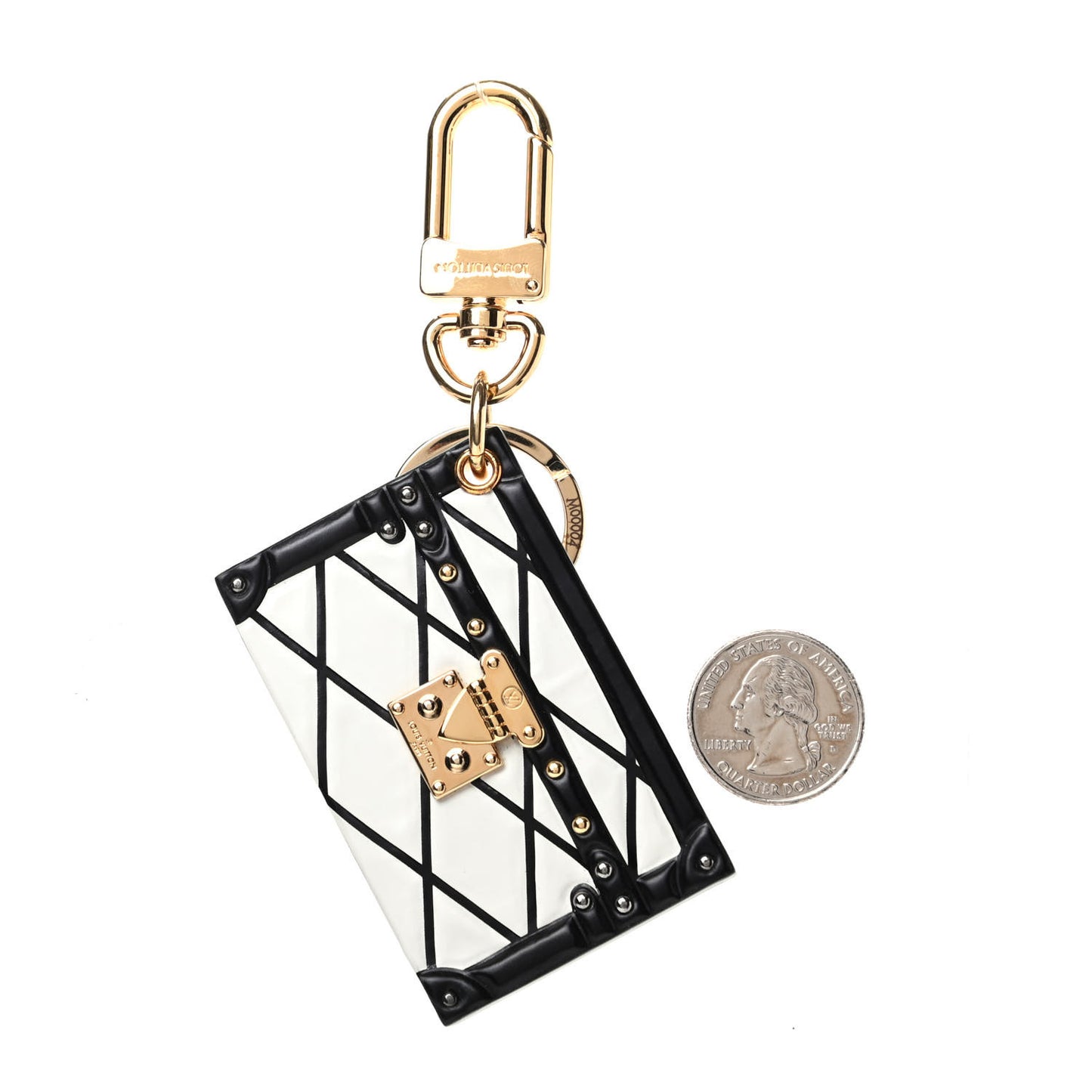 Petite Malle Malletage Bag Charm Key Holder White