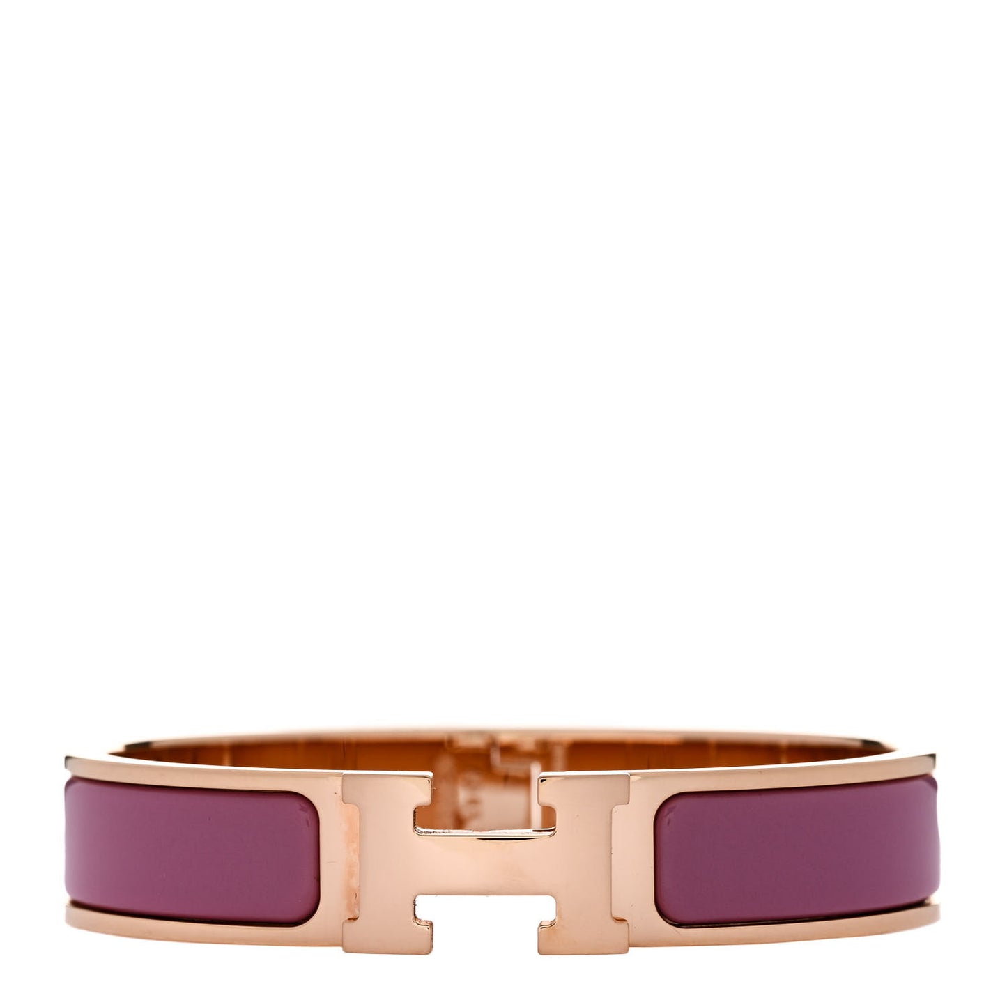 Enamel Narrow Clic Clac H Bracelet PM Rose Flamingo