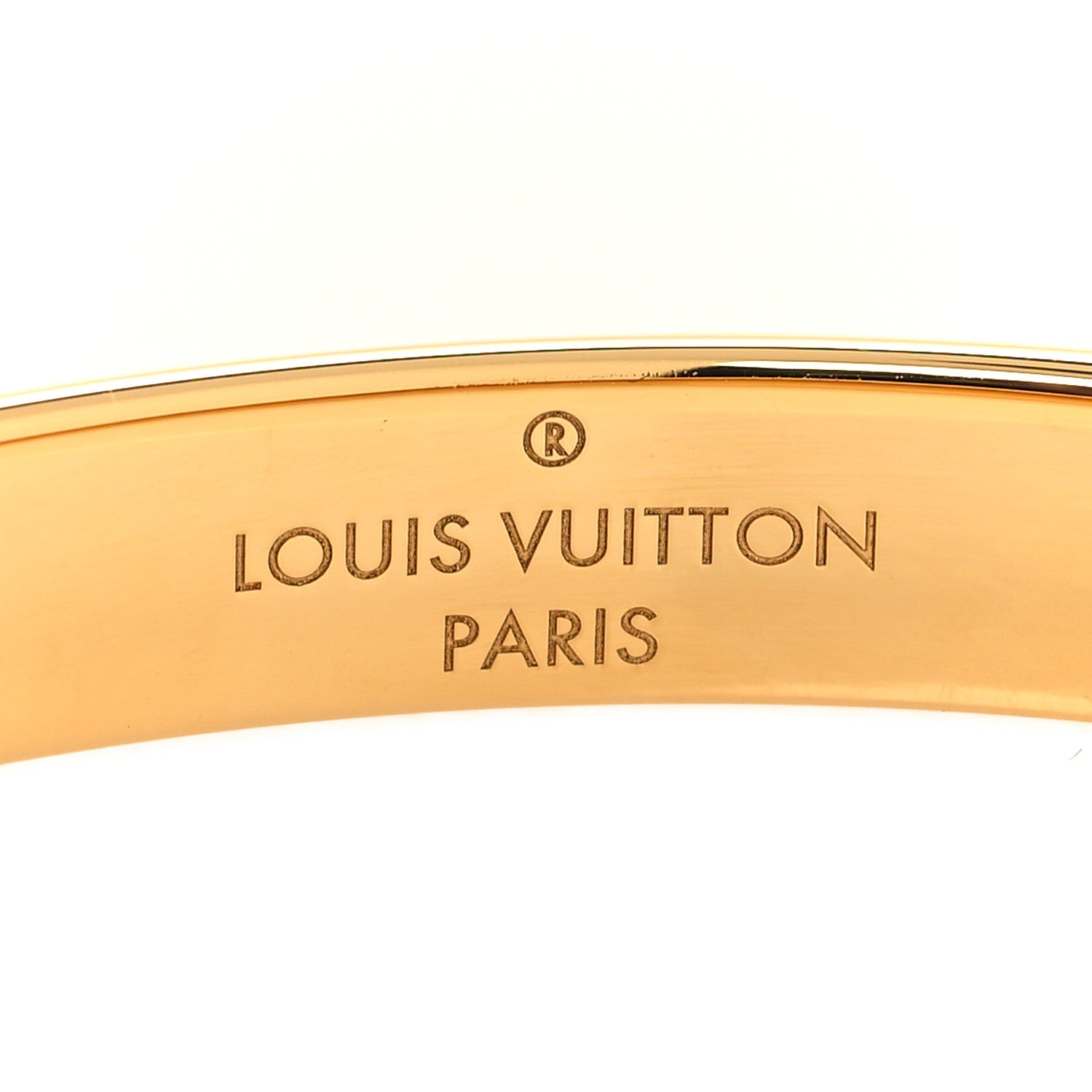 Louis Vuitton Brass Crystal Monogram Nanogram Strass Cuff S Gold 5 of 7