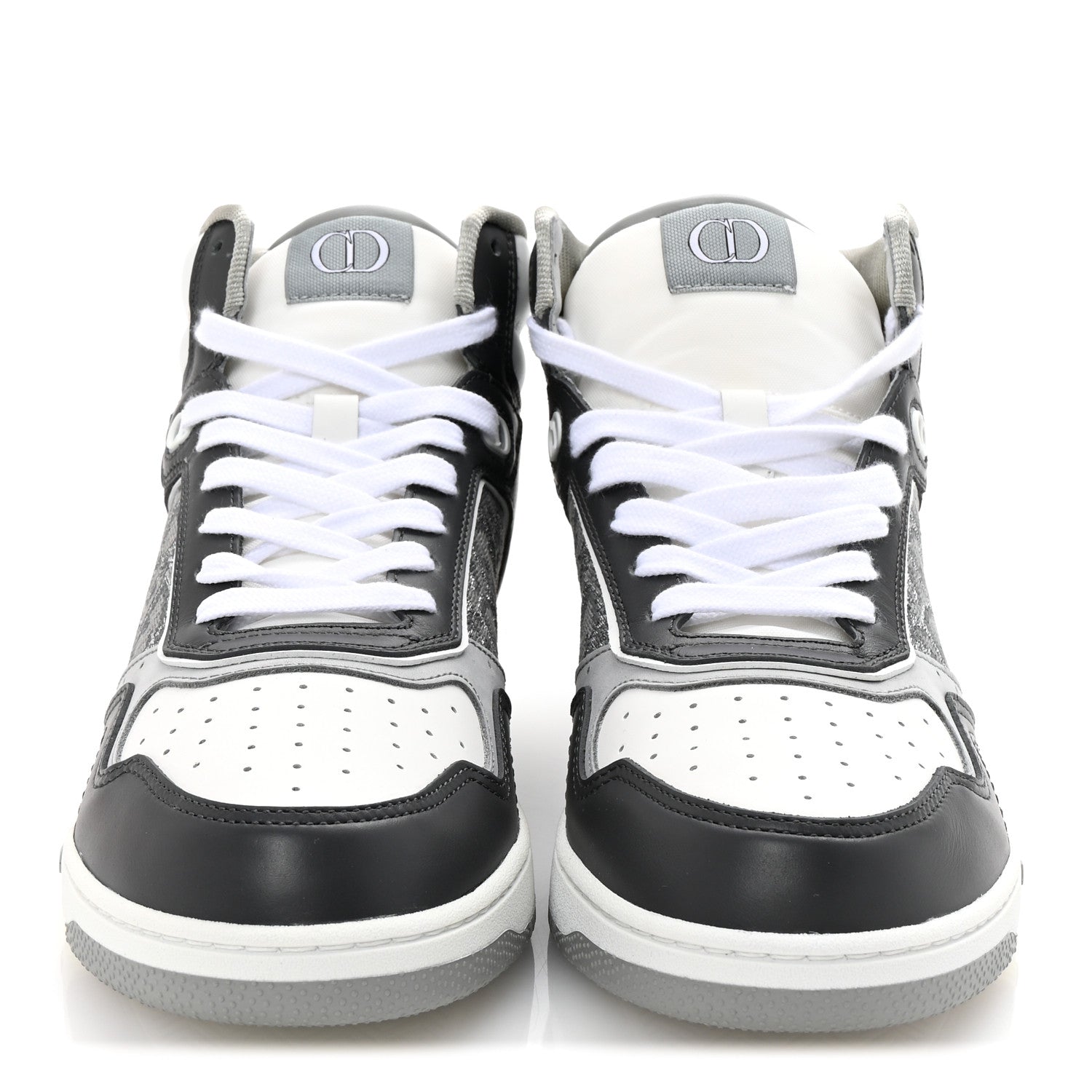 Christian Dior Smooth Calfskin Jacquard Oblique Mens B27 High Top Sneakers 40 Grey 3 of 9