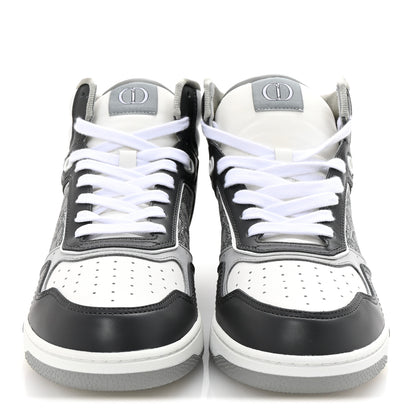 Christian Dior Smooth Calfskin Jacquard Oblique Mens B27 High Top Sneakers 40 Grey 3 of 9