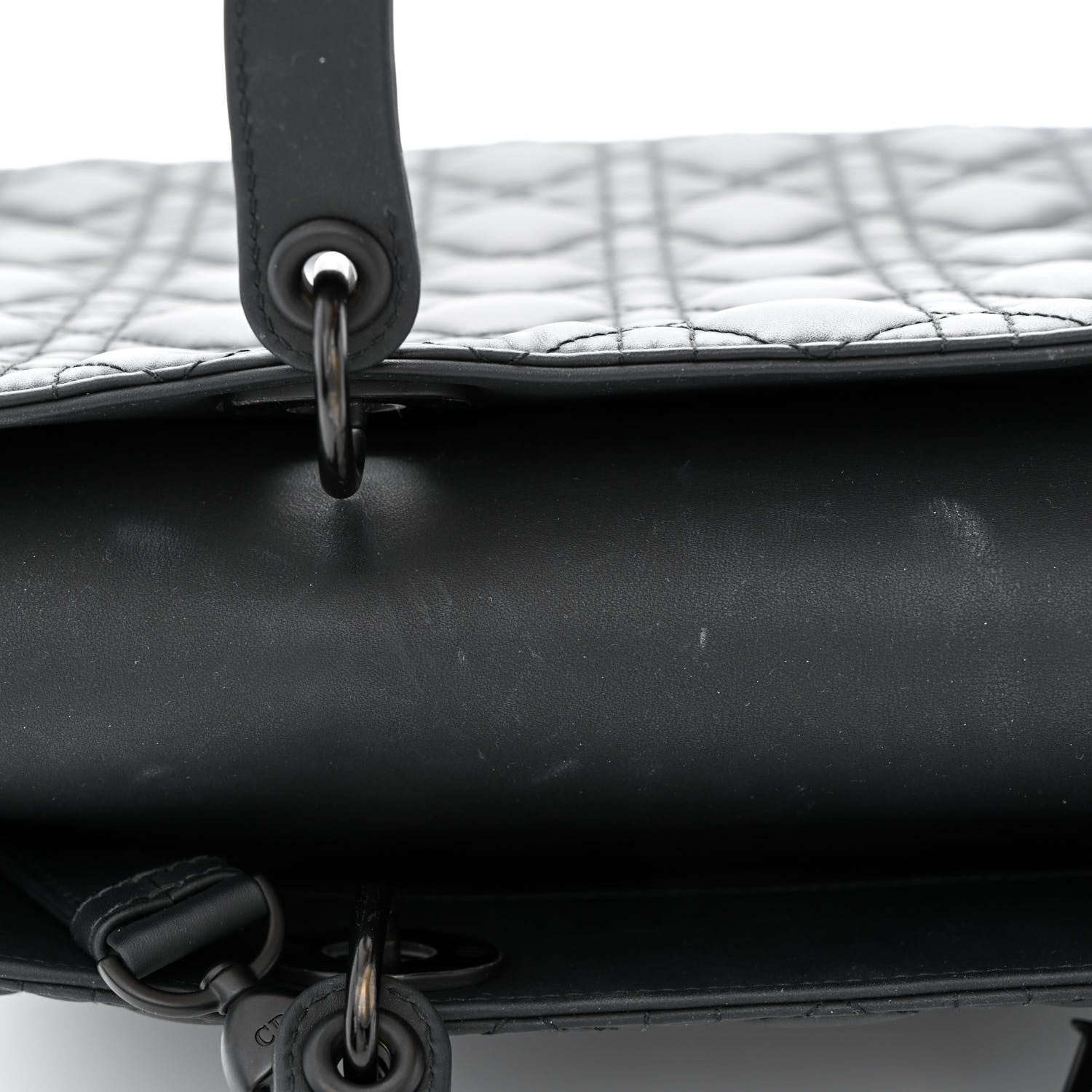 Christian Dior Ultra Matte Calfskin Cannage Large Lady Dior Black 5 of 11