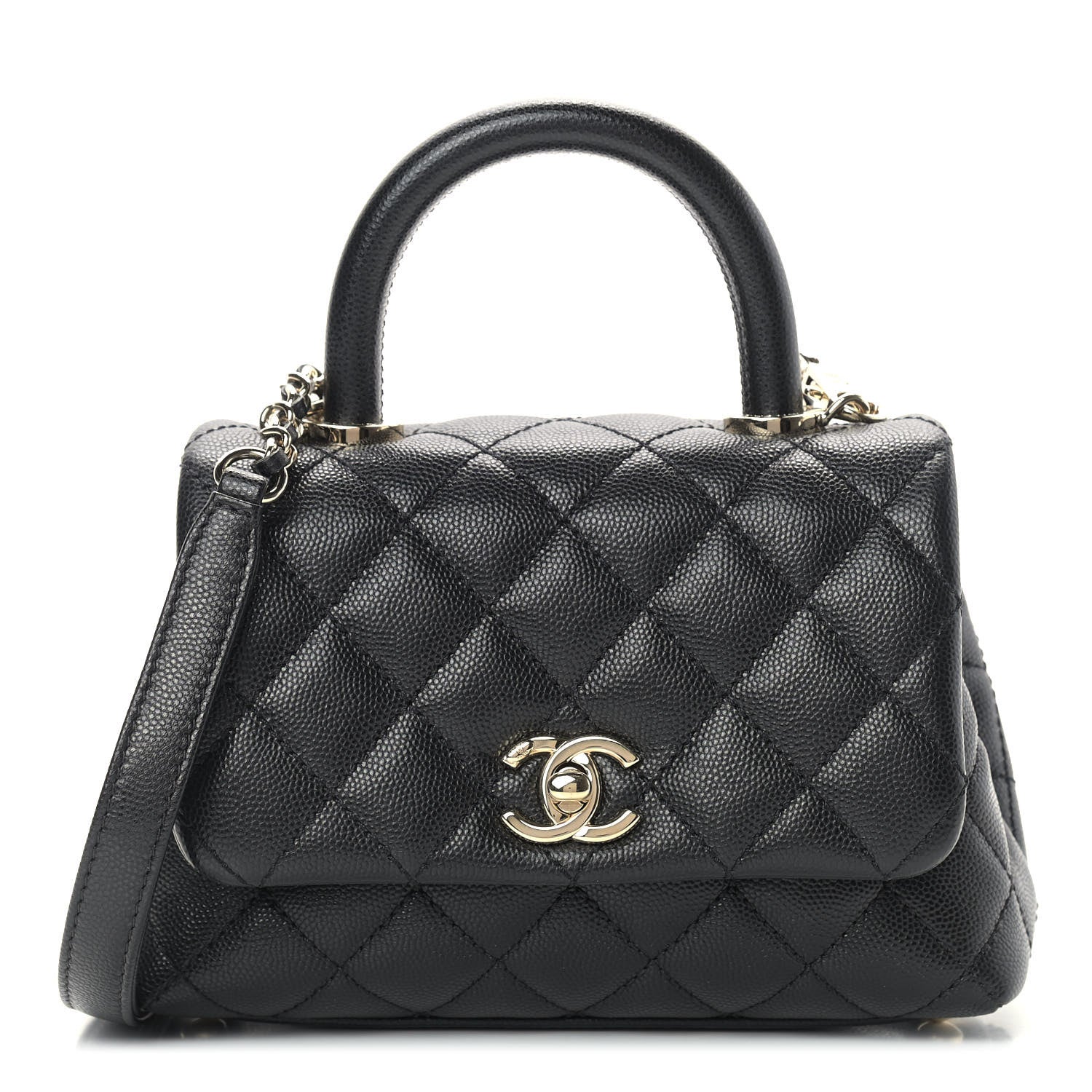 Chanel Caviar Quilted Extra Mini Coco Handle Flap Black 1 of 10