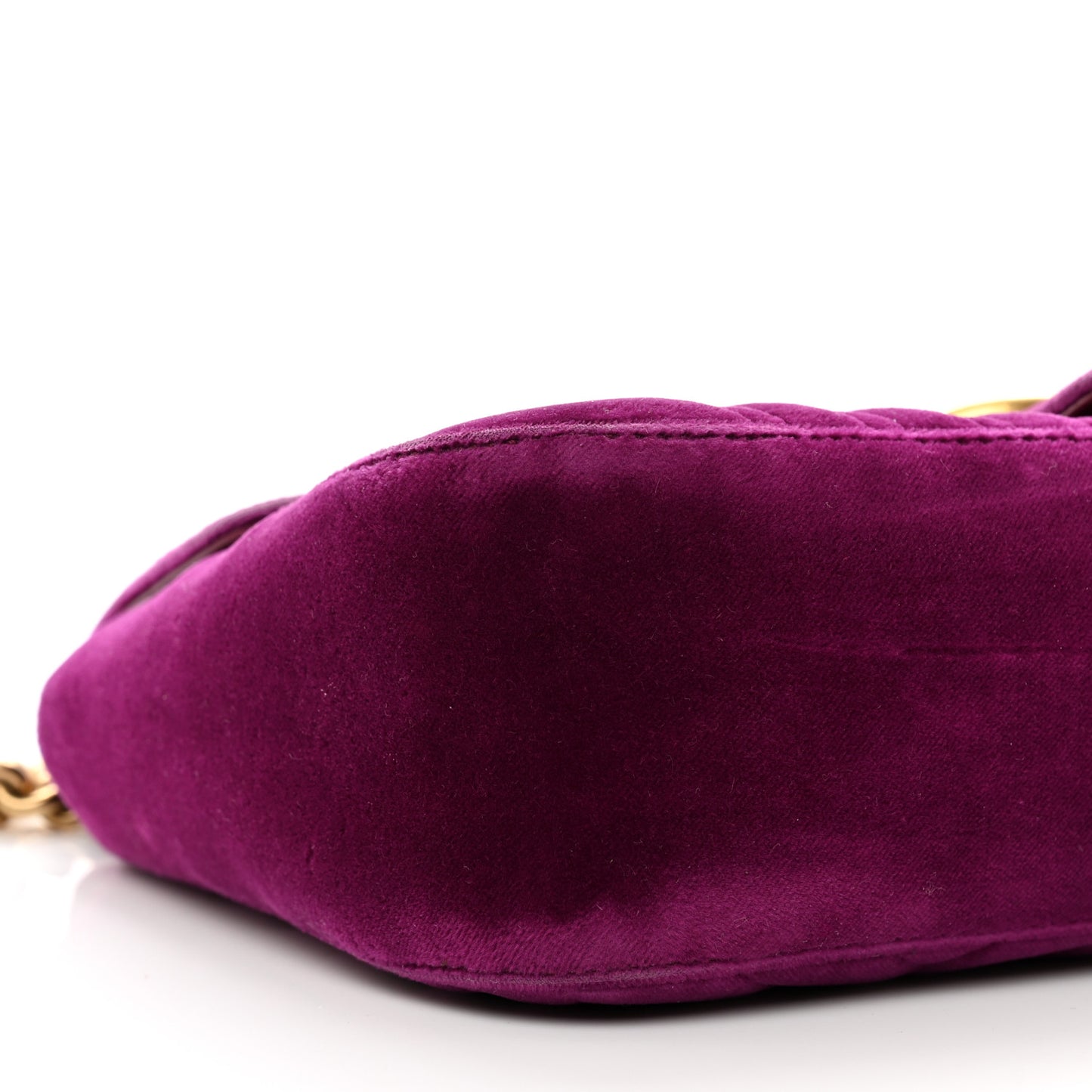 Velvet Matelasse Small GG Marmont Shoulder Bag Fuchsia Violet Cyclamen