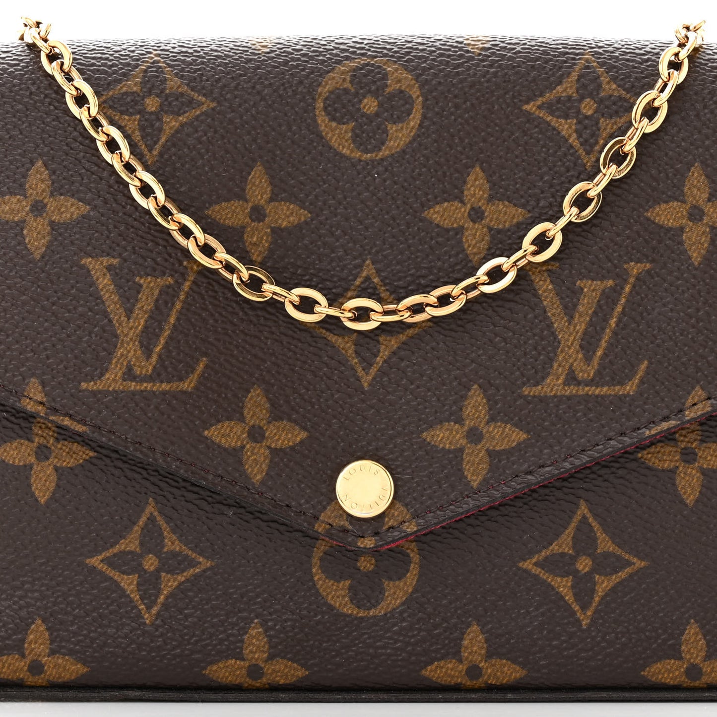 Monogram Pochette Felicie Chain Wallet Fuchsia