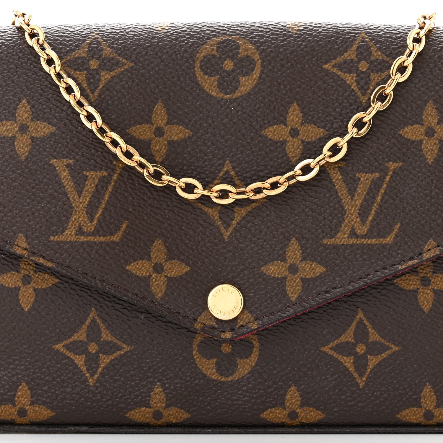 Louis Vuitton Monogram Pochette Felicie Chain Wallet Fuchsia 8 of 11