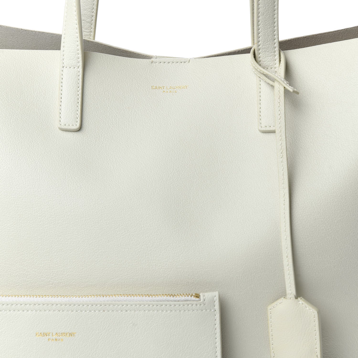 Saint Laurent Calfskin Large Shopping Tote Porcellana 9 of 9