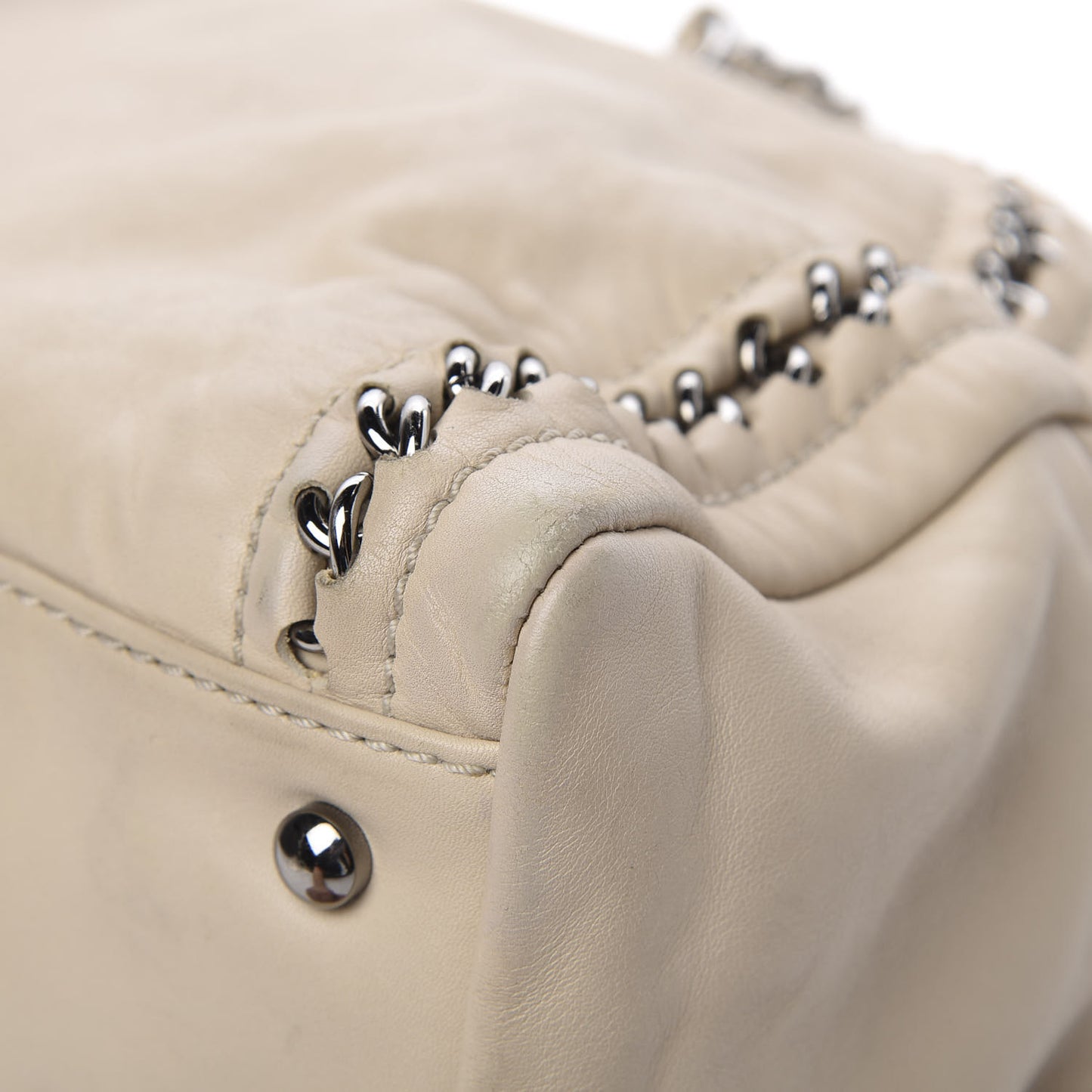 Smooth Calfskin Large Luxe Ligne Bowler Light Beige