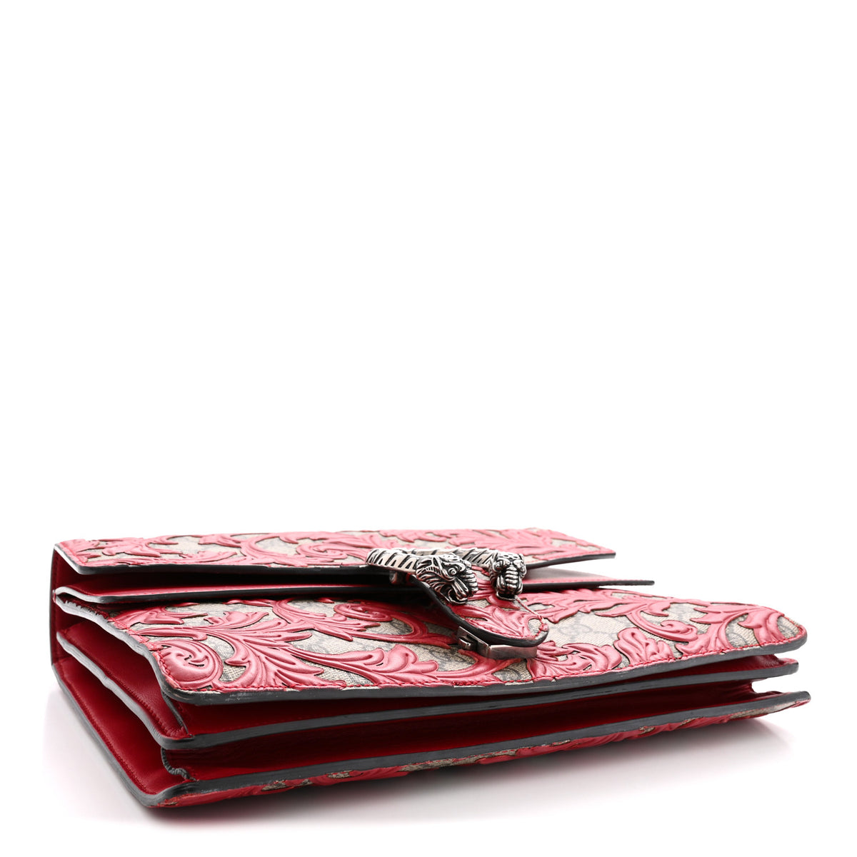 GG Supreme Monogram Arabesque Medium Dionysus Shoulder Bag Hibiscus Red