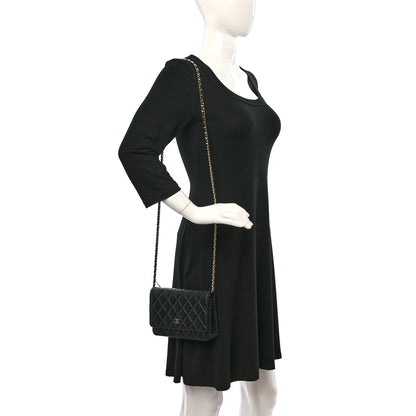 Chanel Lambskin Quilted Wallet On Chain WOC Black 2 of 9