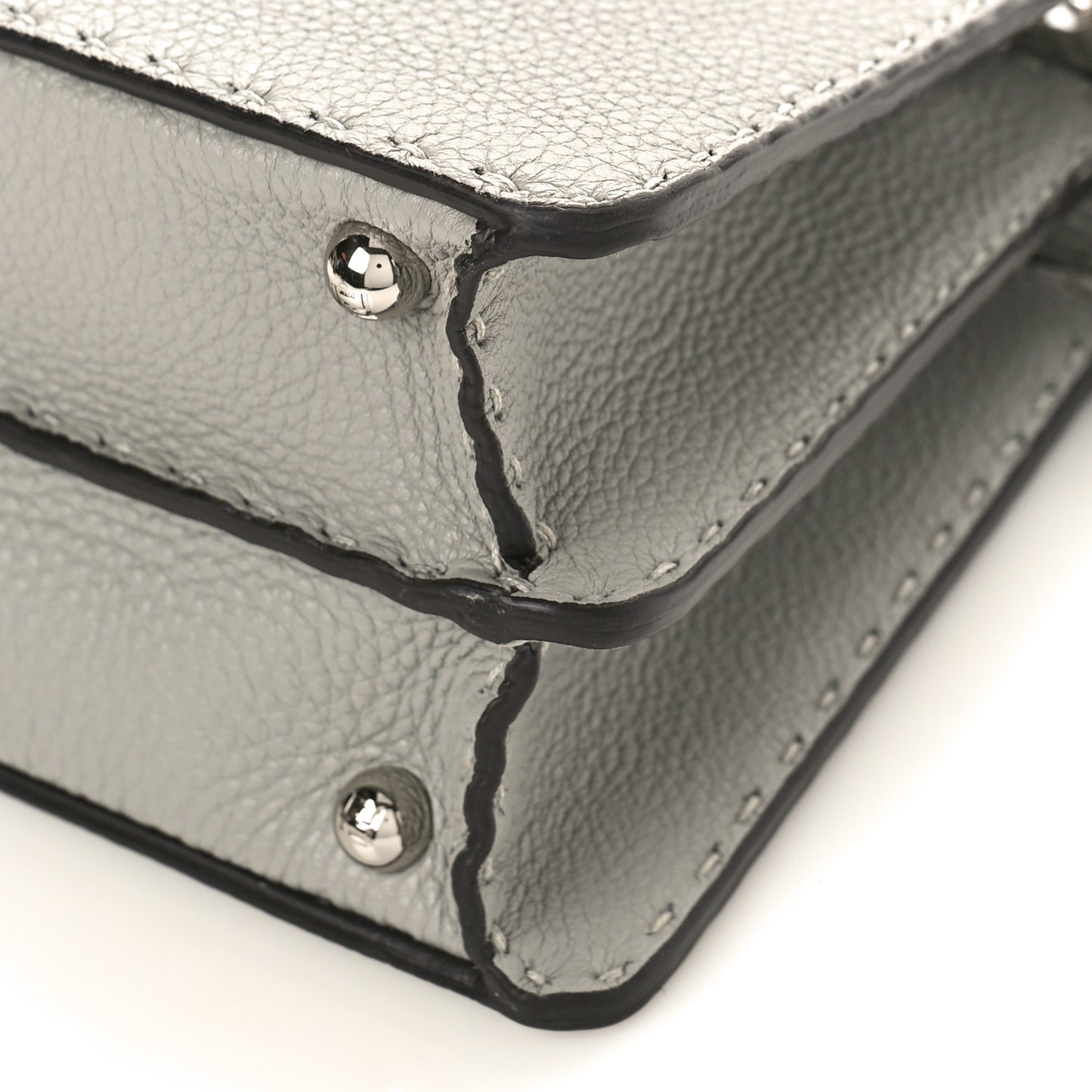 Cuoio Romano Selleria Bi-Color Small Peekaboo I SEE U Satchel Ghiaccio Asfalto