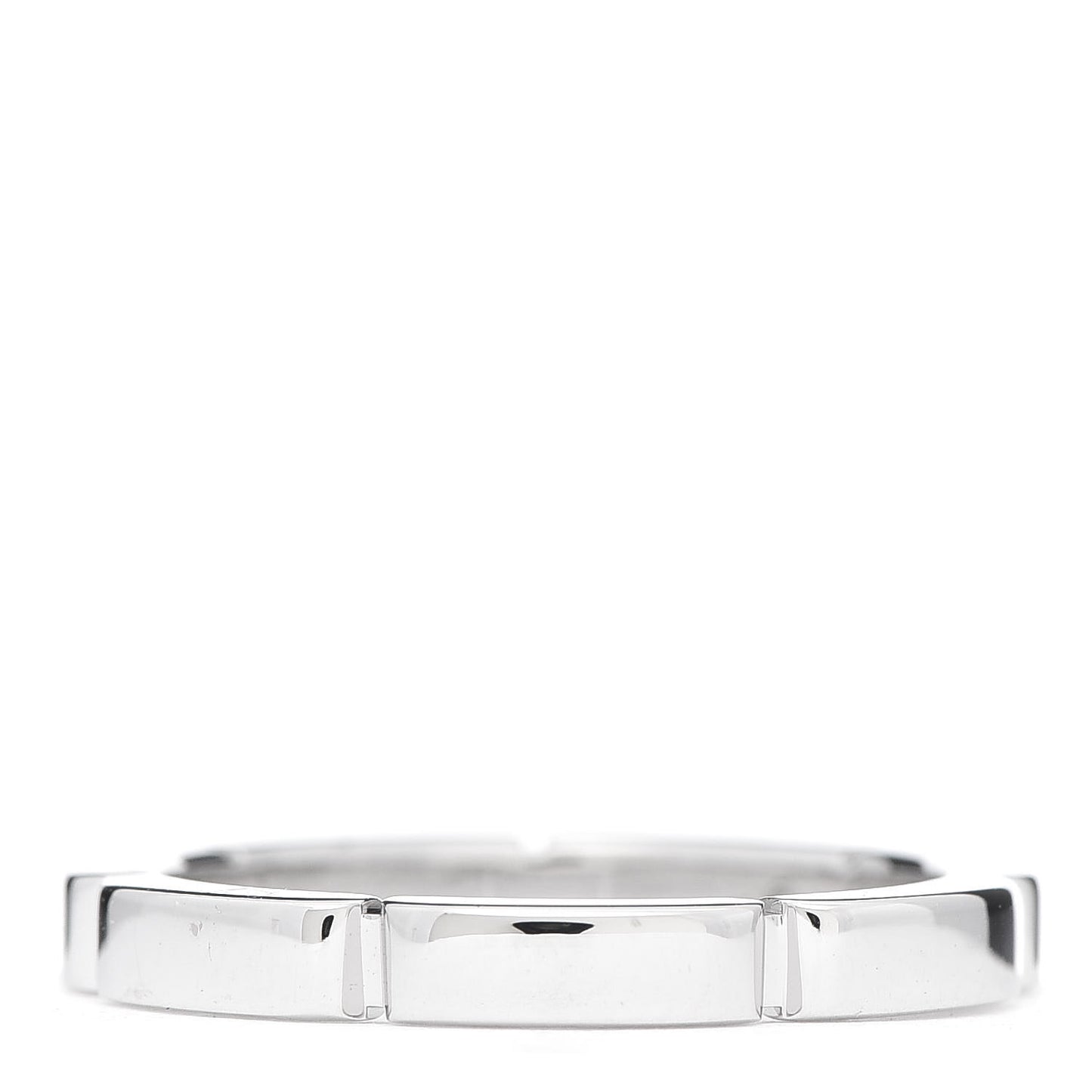 18K White Gold 2.5mm Maillon Panthere Wedding Band Ring 50 5.25