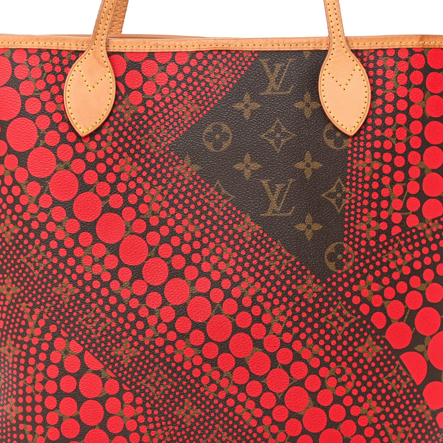Monogram Kusama Waves Neverfull MM Red