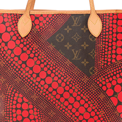 Louis Vuitton Monogram Kusama Waves Neverfull MM Red 7 of 9